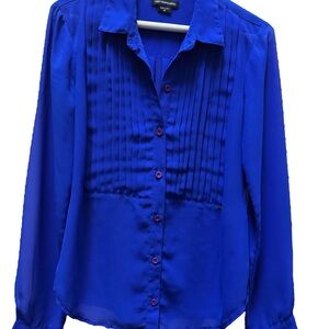 Obey Vibrant Blue Pleated Blouse